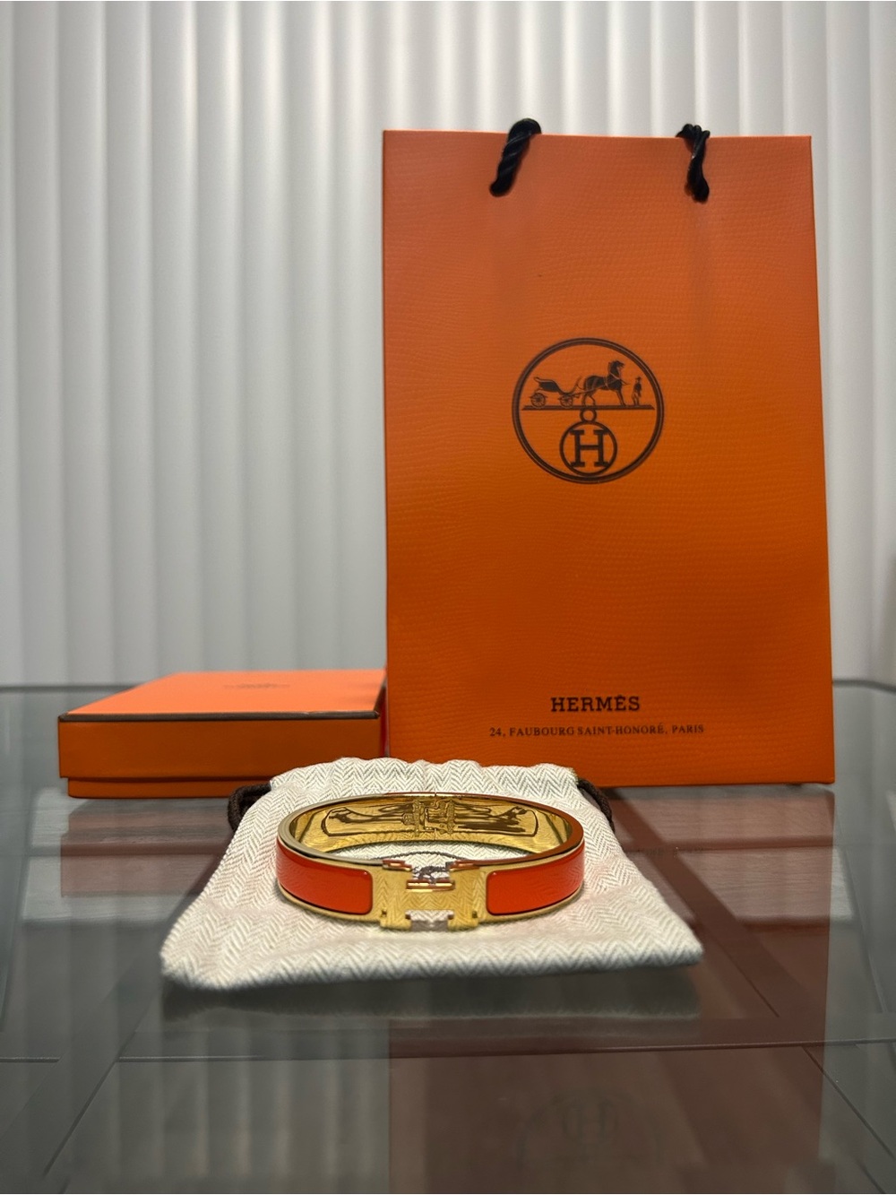 Hermes Orange And Gold Clic
H Bracelet - Picture 1 of 5